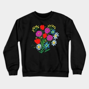 botanical bright flowers on the theme of ecology Crewneck Sweatshirt